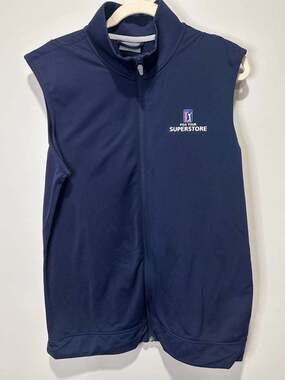 Puma Mens PGA Tour Superstore Roswell Full Zip Golf Vest Navy, Sz Medium